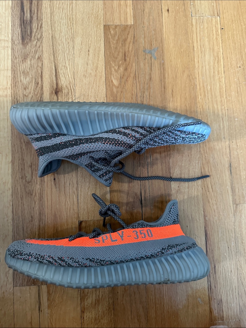 Yeezy Boost 350 V2 Style Sneaker Beluga - Gray with Orange Stripe sz 10.5 - Picture 1 of 9